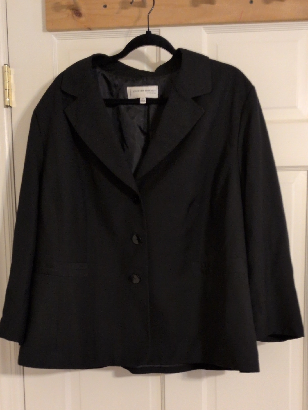 Jones New York Black Women's Blazer - Simple Two-Button Jacket